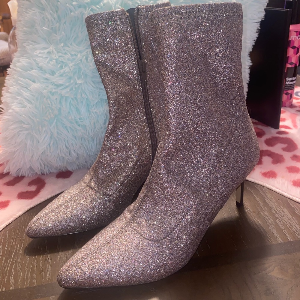 Like new barely worn Mix No 6 bootie heels sparkly